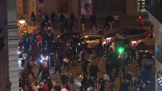 French police chase rioters in Paris after France WC win over Morocco | AFP