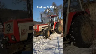 Kaltstart bei -18 Grad (Perkins 3.152AD im Lindner 1450)