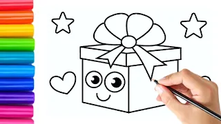 Gift box easy drawing | how to draw gift box