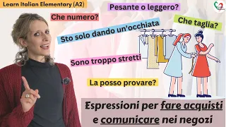 25. Learn Italian Elementary (A2): Nei negozi: espressioni per fare acquisti in Italia