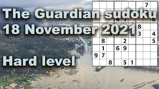 Sudoku solution – The Guardian sudoku 18 November 2021 Hard level