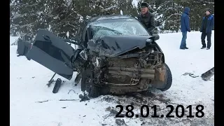 Подборка аварий и дорожных происшествий за 28.01.2018 (ДТП, Аварии, ЧП)