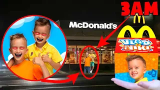DON'T ORDER Vlad and Niki McDonald's Happy Meal at 3AM in REAL LIFE! - All Characters Unlocked