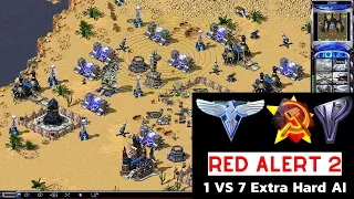Red Alert 2 | Brutal AI (7 vs 1 + SuperWeapons) | 🌿Significant contact map