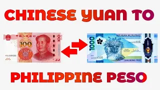 Chinese Yuan To Philippine Peso Exchange Rate | CNY To PHP | Yuan Money Value In Philippines