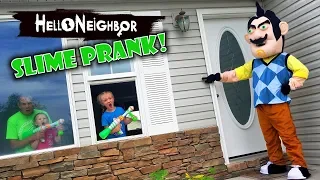 Hello Neighbor in Real Life! Slime Prank GONE WRONG on Real Life Hello Neighbor!!!