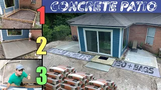 Pour a Concrete Patio Entirely  by Yourself Using Bag Mix Concrete, DIY Project From Start to Finish