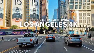 [Full Version] Driving Downtown Los Angeles, Figueroa Street, Grand Ave, Broadway, California, 4K
