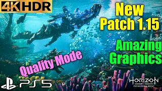 New Update Horizon Forbidden West Update 1.15 Patch PS5 Quality Mode Underwater Gameplay 4K 60FPS