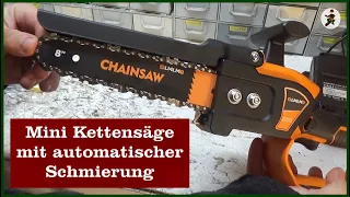 Mini Kettensäge mit automatischer Ölpumpe