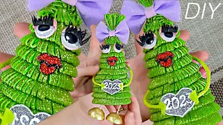 Новогодняя елочка из фоамирана Зимние поделки Елка-топотушка своими руками DIY Christmas crafts