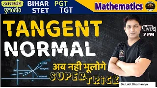 Tangent and Normal | Applications of Derivative | Tangents & Normal (Basics) By Dr. Lalit Kumar