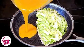 Cabbage with eggs tastes better than meat! Such a healthy, quick, easy and delicious recipe