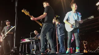 Coldplay performing Us Against The World with James Corden