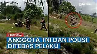 VIDEO Detik-detik TNI dan Polisi Jinakkan Pria Bergolok, Ditembak Tapi Tak Mempan