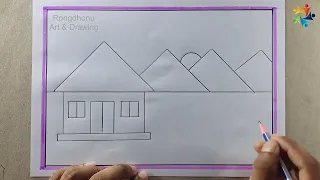 Scenery Drawing for Primary Classes || Technically Drawing for any Beginners #art #drawing #scenery