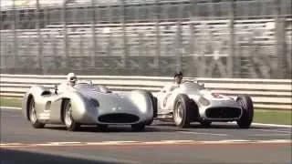 Lewis Hamilton and Sir Stirling Moss racing the 300 SLR (W 196 S)
