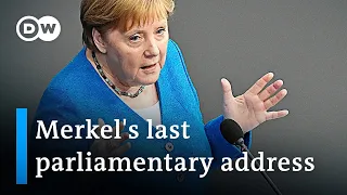 Merkel gives final parliamentary address to the German Bundestag | DW News