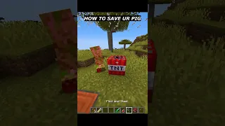 HOW TO SAVE UR PIG MINECRAFT #shorts #minecraft