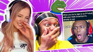 REACTING TO KSI TRY NOT LAUGH (MEME EDITION)