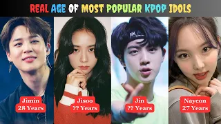 Top 50 Most Popular Kpop Idols & Their Real Age | #kpop #korean #korea #kpopidol #koreandrama