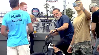 Arnold Schwarzenegger Accosted By Selfie Seekers After Workout Session With Ralf Moeller