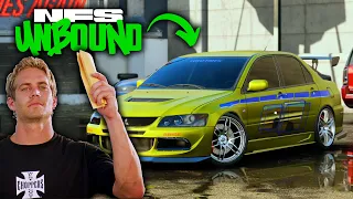 NFS Unbound - Paul Walker Mitsubishi Lancer Evolution IX | Fast and Furious Car Build