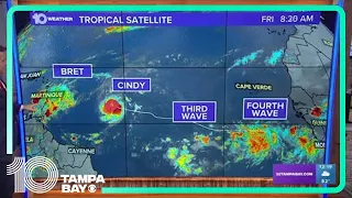 Tracking the Tropics: Tropical Storm Cindy gaining some strength in the central Atlantic