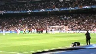 Gol Cristiano Ronaldo contra AC Milan Champions League desde la grada