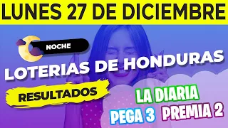 Sorteo 9PM Loto Honduras, La Diaria, Pega 3, Premia 2, Lunes 27 de Diciembre del 2021 | Ganador 😱🤑💰💵