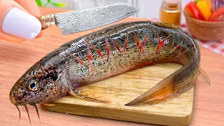 Best of Fishing 🐟 How To Make The Best Grilled Loach in Cute Mini Kitchen