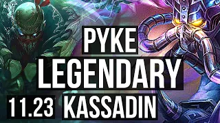 PYKE vs KASSADIN (MID) | Rank 2 Pyke, 17/1/5, Quadra, Legendary, Rank 11 | NA Challenger | 11.23