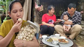 18 year old single mother: Harvesting eggplants - Miserable life living with HUNG's ex-wife