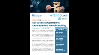 UNDRR Webinar: Risk-Informed Investment for Macro-Economic Financial Stability