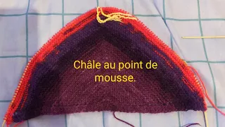 Tuto tricot châle au point de mousse  pour débutantes/tuto châle facileau tricot