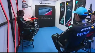 Max, Lewis and George cool down room Spanish Grand Prix 2023