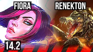 FIORA vs RENEKTON (TOP) | 7 solo kills, 400+ games | KR Master | 14.2