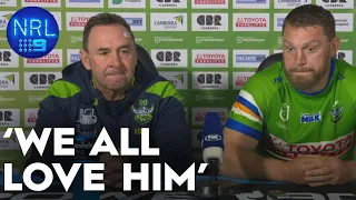 An EMOTIONAL Ricky Stuart BREAKS DOWN in support of Jack Wighton: NRL Presser | NRL on Nine