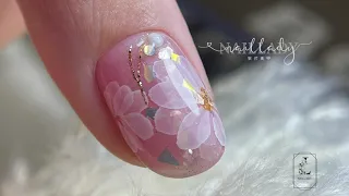 #NAILLADY  #NAILTEACHING #MANICURE #美甲教學 #水彩花教學（How to draw a watercolour flower on a nail)