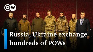 Russia, Ukraine exchange almost 300 prisoners, including Azovstal & foreign fighters | DW News