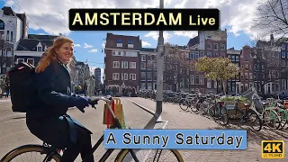 A Sunny and Very Busy Amsterdam 4K Downtown Tour