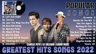 Charlie Puth - Bruno mars - Ed Sheeran Greatest Hits Full Album 2022 - 20 TOP English Songs 2022