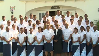 Fiji Youth Team presents 'I Tatau' to H.E. President, Major-General (Ret'd) Jioji Konrote