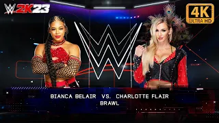 WWE 2K23 - FULL MATCH - Bianca Belair vs. Charlotte Flair: Brawl | PC | 4K UHD | No Commentary
