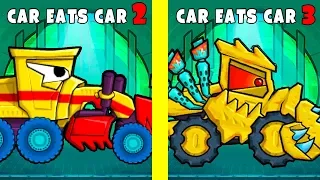 ГРЕЙДЕР Car Eats Car 3 vs ГРЕЙДЕР Хищные Машины 2! Сравнение кусачих тачек в двух частях игры