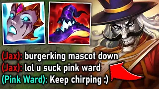 This Jax FLAMES Pink Ward in all chat then immediately regrets it...