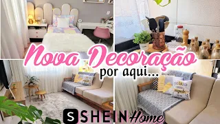 NOVA DECORAÇÃO AQUI NA CASINHA/DECOREI COM COMPRINHAS NA SHEIN HOME/FICOU LINDO||Flavilene Azevedo