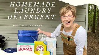 How To Make  Homemade Laundry Detergent For A Year @ourforeverfarm