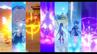 Genshin Impact All Character 4 Star Elemental Burst But Slow Motion