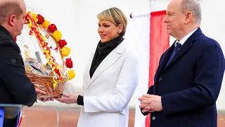 🔴Charlene Of Monaco Celebrates A WEDDING In XXL White Coat With Albert Of Monaco